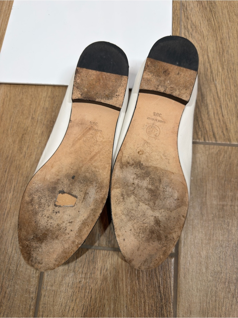 Chanel Cap Toe Ballerina Flats Cream and Black Size 8 - Picture 10 of 14